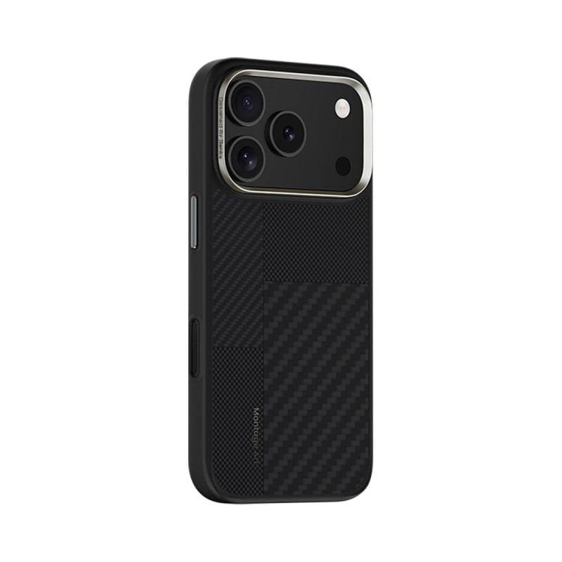 Apple iPhone 17 Pro Max Kılıf M-safe Şarj Özellikli Karbon Fiber Benks Montage Hybrid ArmorPro Kevlar Kapak