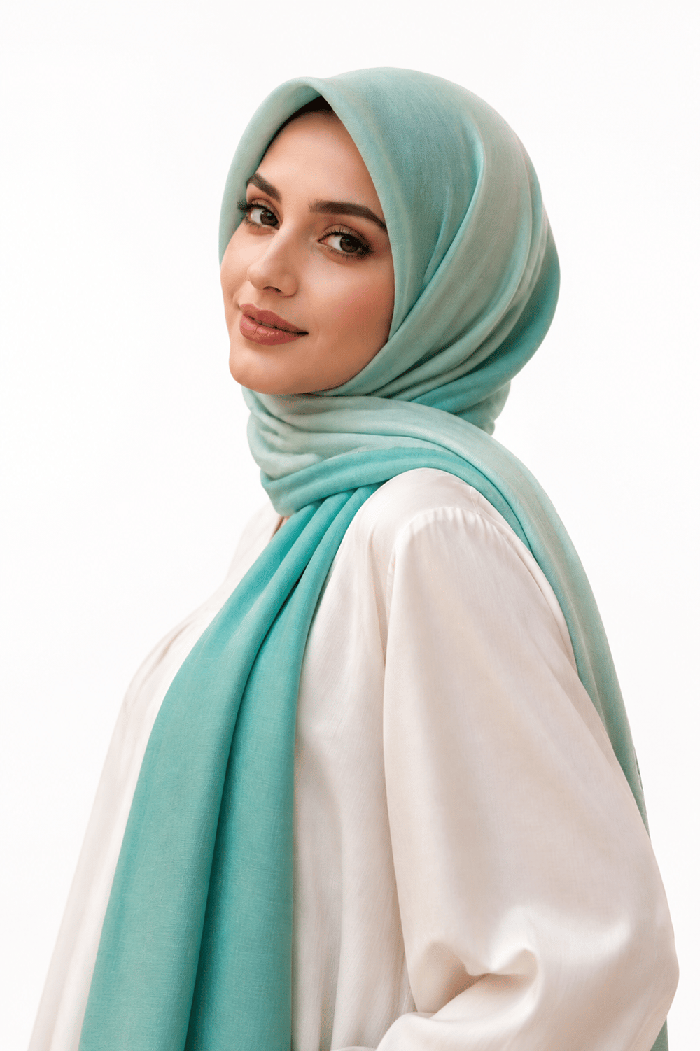 Muslima Fransız Şifon Kumaş Şal Mint