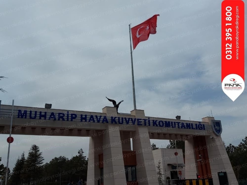 20 Metre Galvaniz Bayrak Direği