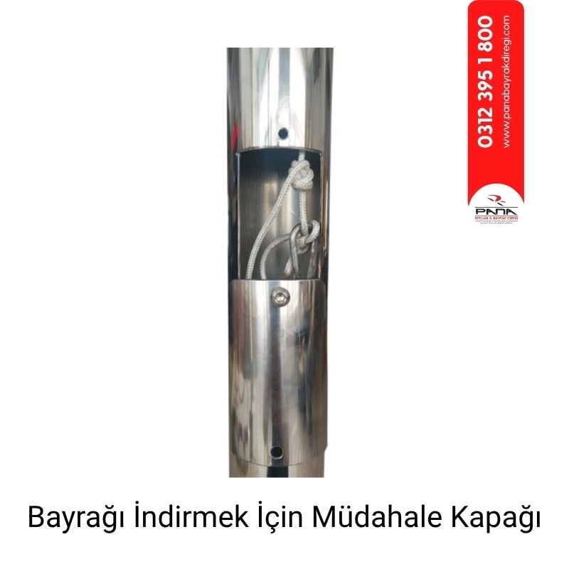8 Metre İnox 304 Kalite Paslanmaz Krom Çelik Ekonomik Bayrak Direği