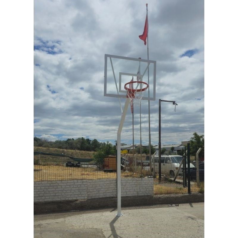 EKO Basketbol Potası Bahçe Tipi Tek Direkli Cam Panya
