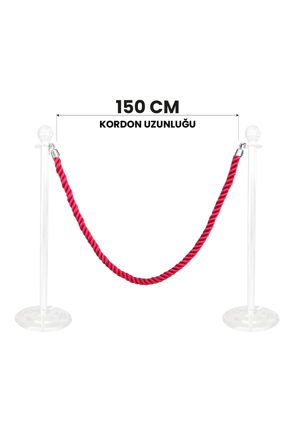 Protokol Bariyer Kordonu, Gümüş (1,5mt)