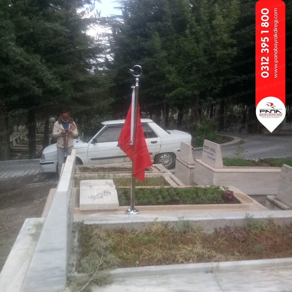 Şehit Bayrak Direği Ayyıldız Dahil (115 cm Boy)