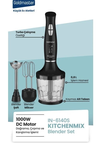 Goldmaster IN-6140 Kitchenmix Blender Seti 