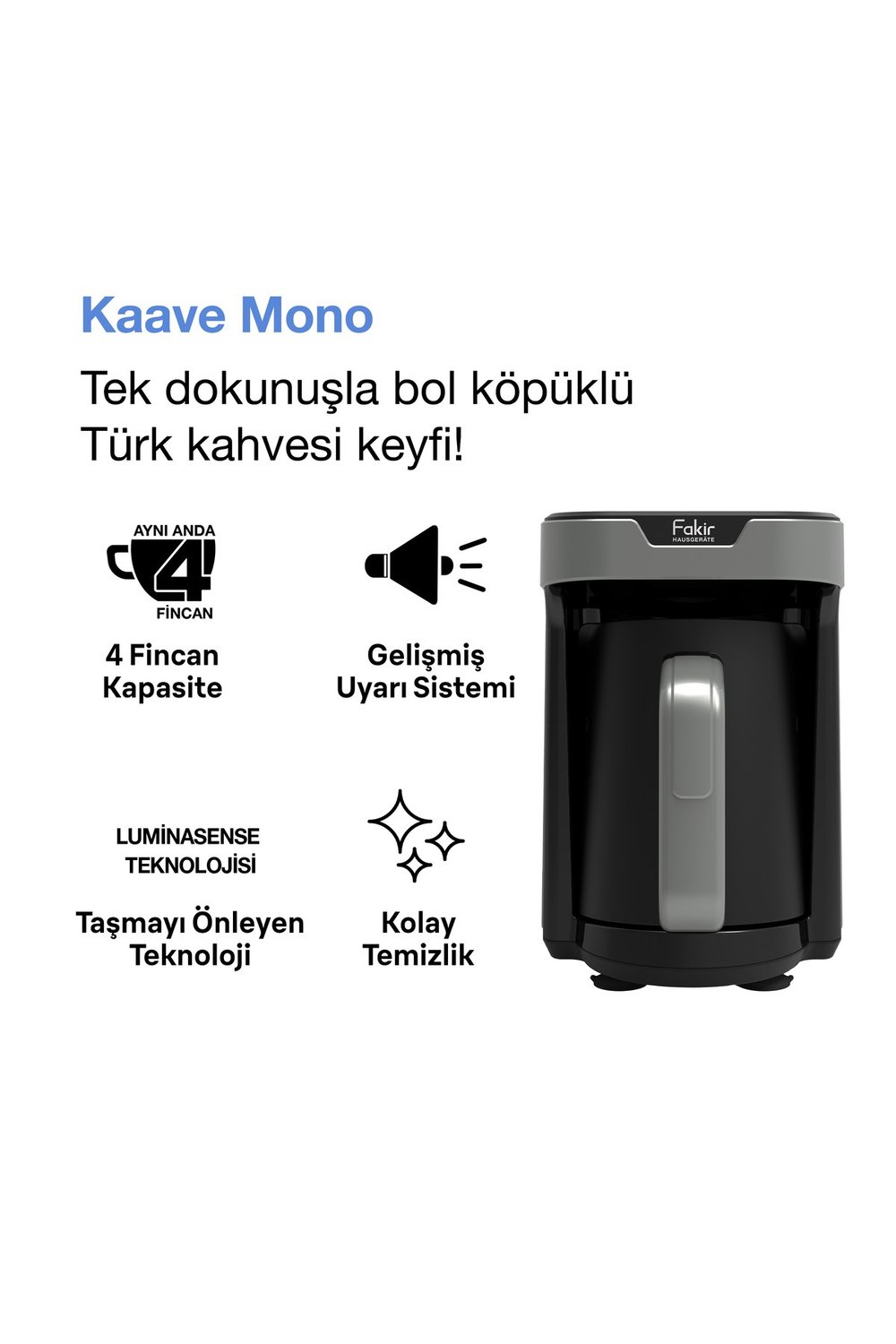 Kaave Mono Türk Kahvesi Makinesi Gri