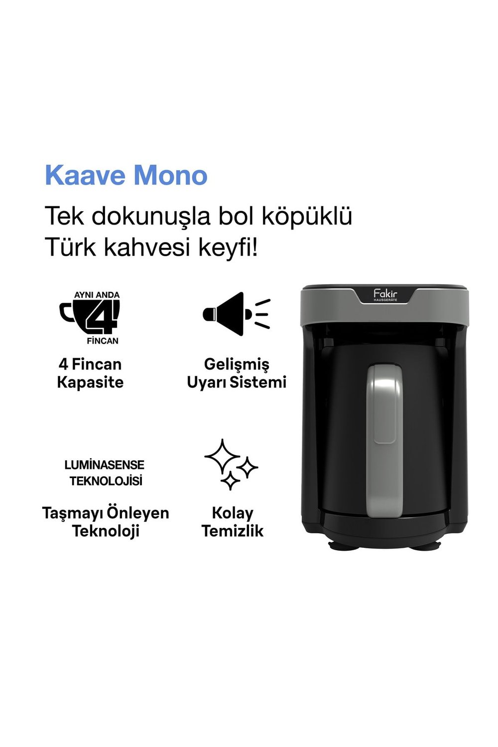 Kaave Mono Türk Kahvesi Makinesi Gri