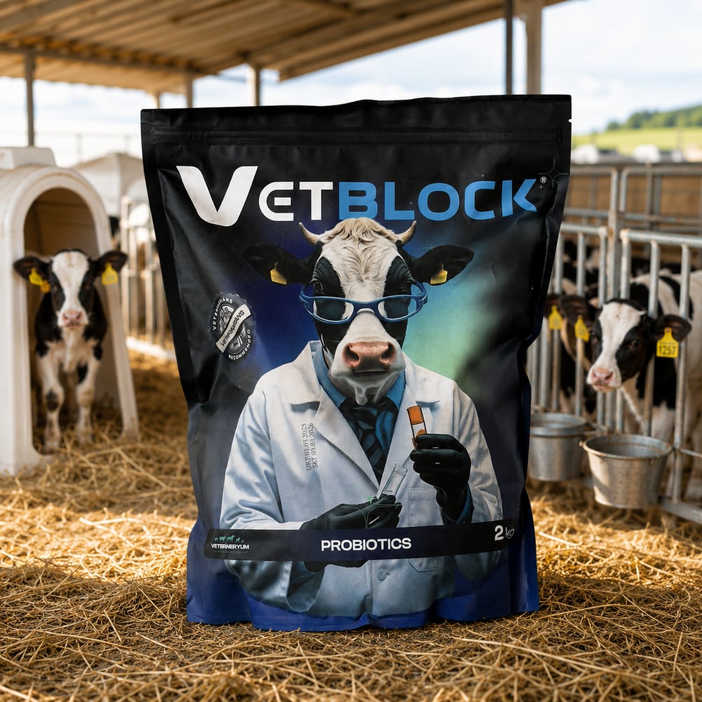 VetBlock® Probiyotik Bağırsak Destekleyici Toz (Buzağı, Kuzu ve Oğlaklar İçin) – 2 Kg