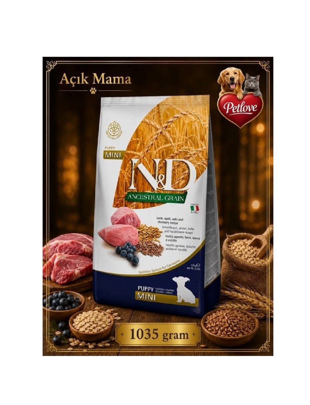 (AÇIK) N&D MINI KUZU  PUPPY KÖPEK KURU MAMASI  1 KG