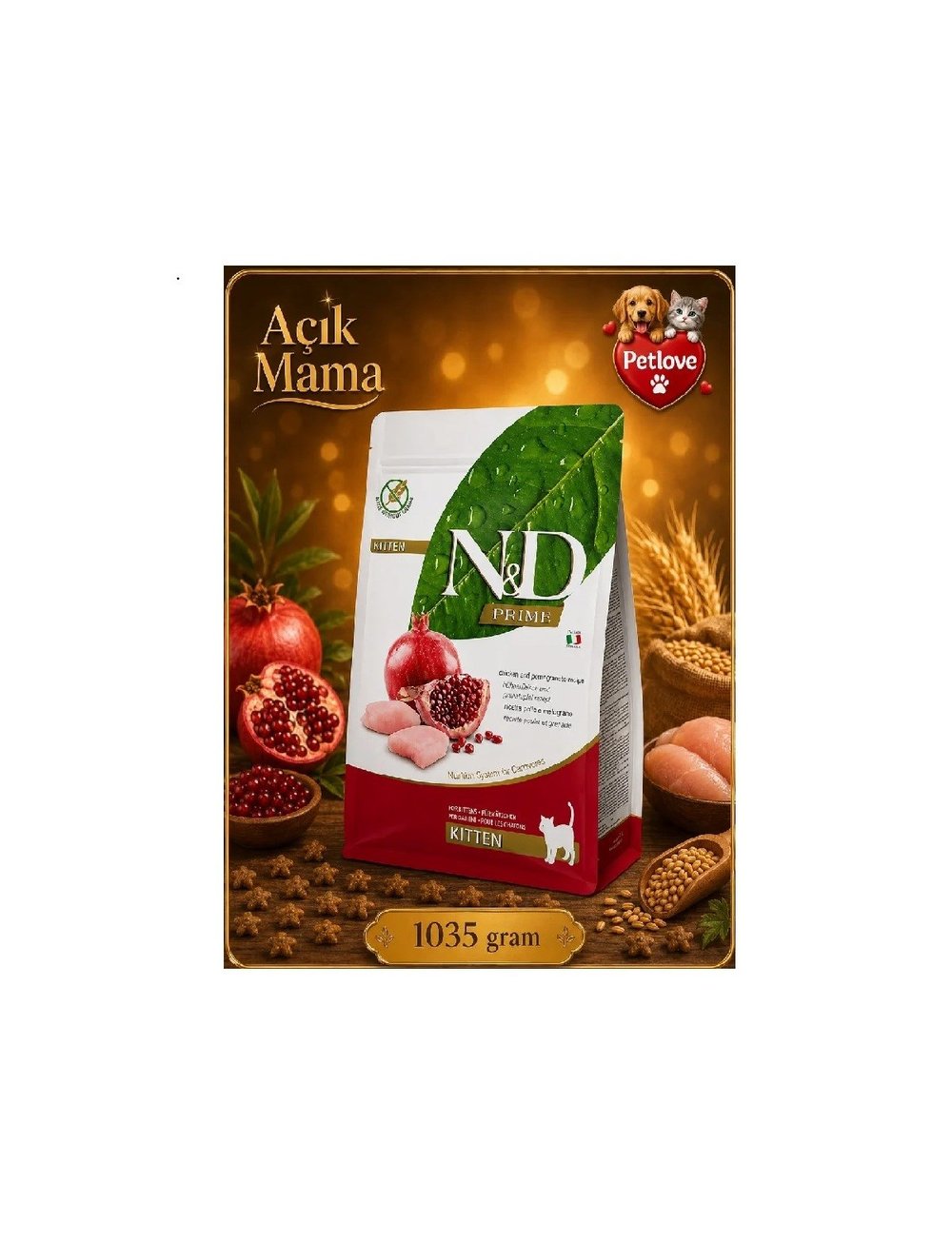 (AÇIK) N&D TAVUKLU YAVRU KEDİ KURU MAMASI   1 KG