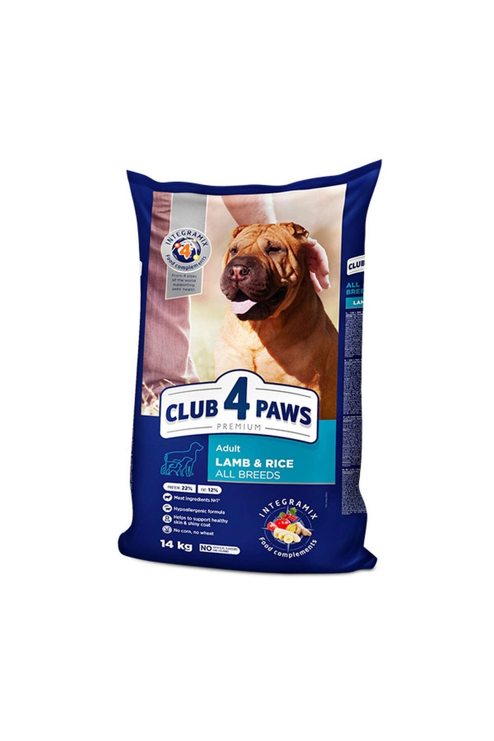 CLUB 4 PAWS  “KUZU ETLİ & PİRİNÇLİ” TÜM YETİŞKİN KÖPEKLER İÇİN KOMPLE KURU KÖPEK MAMASI 2 KG