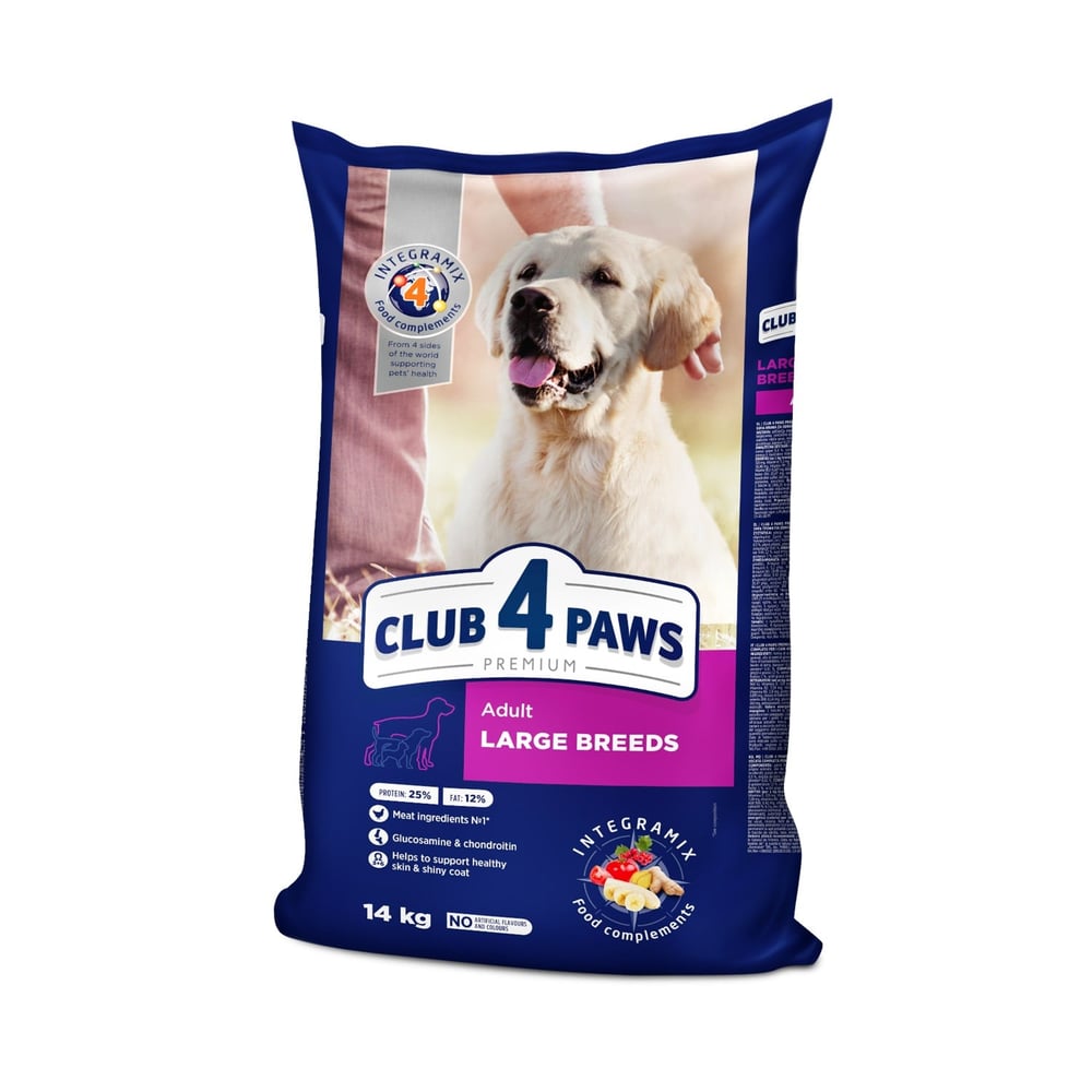 CLUB 4 PAWS PREMIUM BÜYÜK IRK YETİŞKİN KÖPEKLER İÇİN KOMPLE KURU KÖPEK MAMASI 14 KG