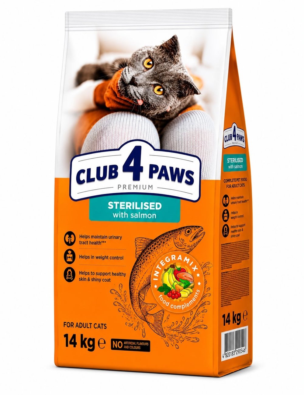CLUP4PAWS KISIRLAŞTIRILMIŞ KEDİ MAMASI SOMONLU 14 KG