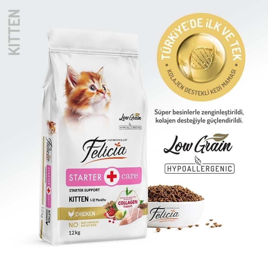 Felicia Yavru Tavuklu-Hamsili Kedi Maması 12 Kg