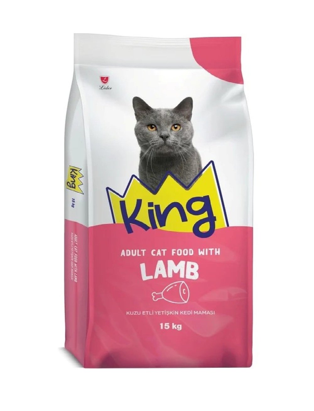 King Kuzu Etli Ve Pirinçli Yetişkin Kedi Maması 15 kg
