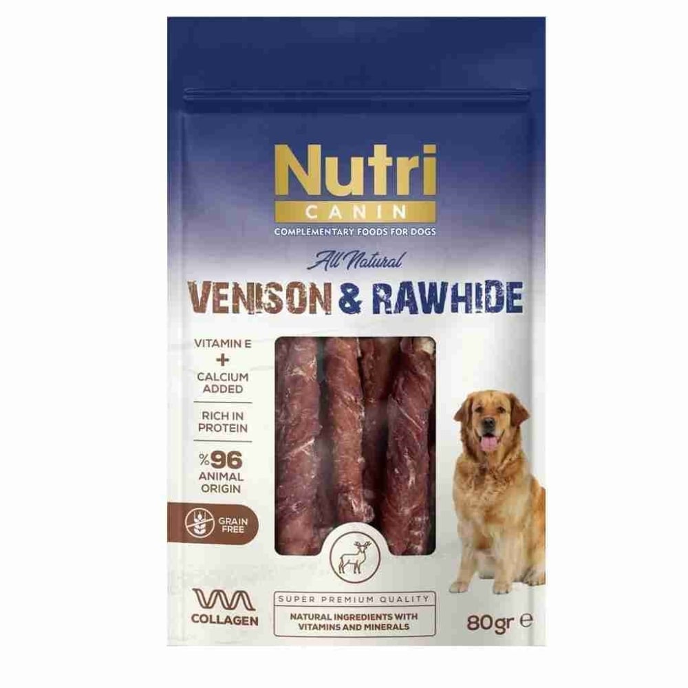 Nutri Canin Rawhide Geyik Eti Sargılı Kemik Köpek Ödülü 80 Gr.