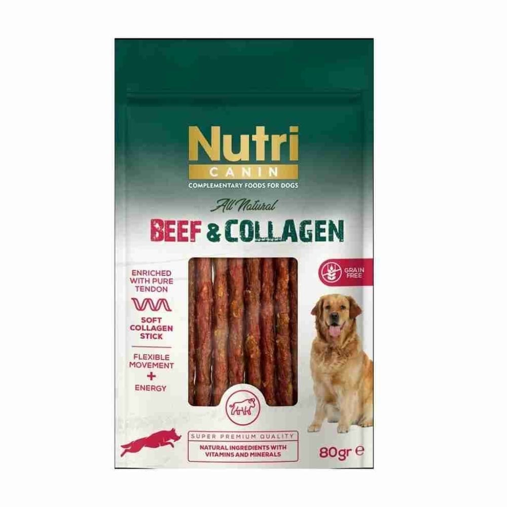 Nutri Canin Sığır Etli ve Kolajenli Tahılsız Köpek Et Ödülü 80 Gr