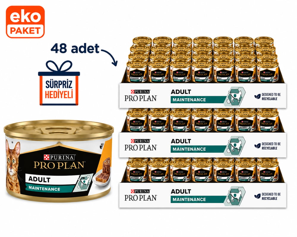 Pro Plan Adult Maintenance Tavuklu Ezme Kedi Konservesi 85 gr 48'li Eko PAket 