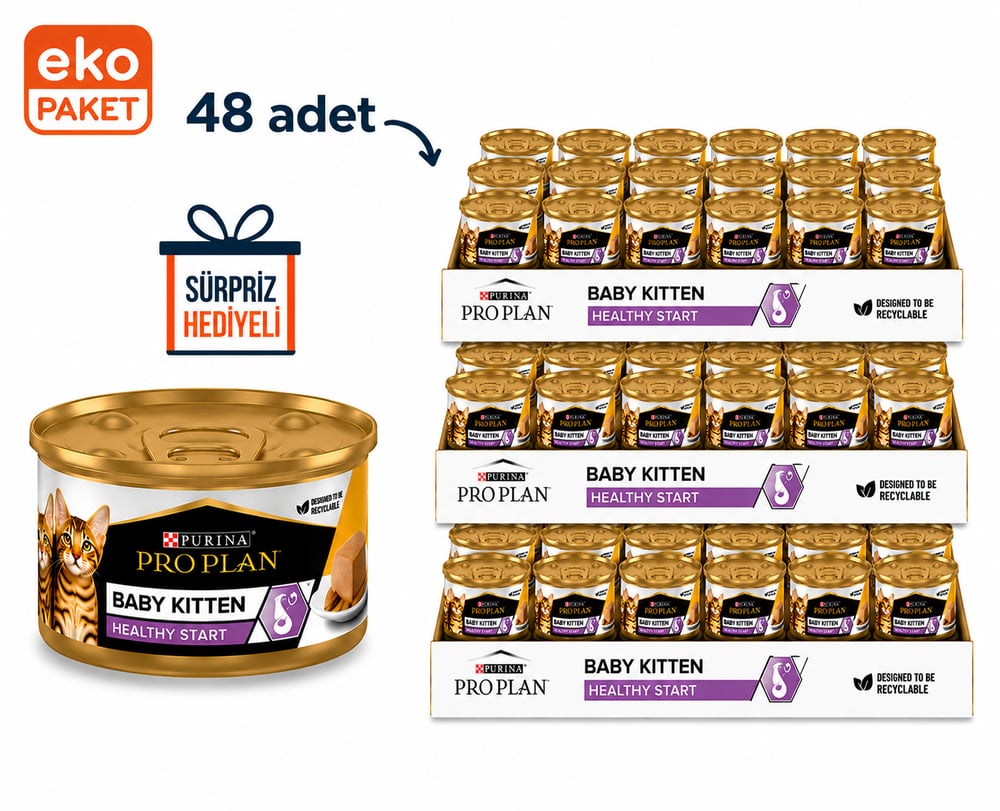 Pro Plan Babycat Tavuklu Yavru Kedi Konservesi 85 gr X 48'li Eko PAket
