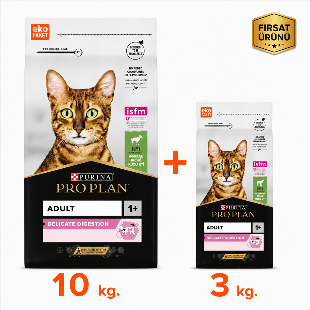 Pro Plan Delicate Kuzu Etli Kedi Maması 10 Kg + 3 Kg Fırsat Ürünü