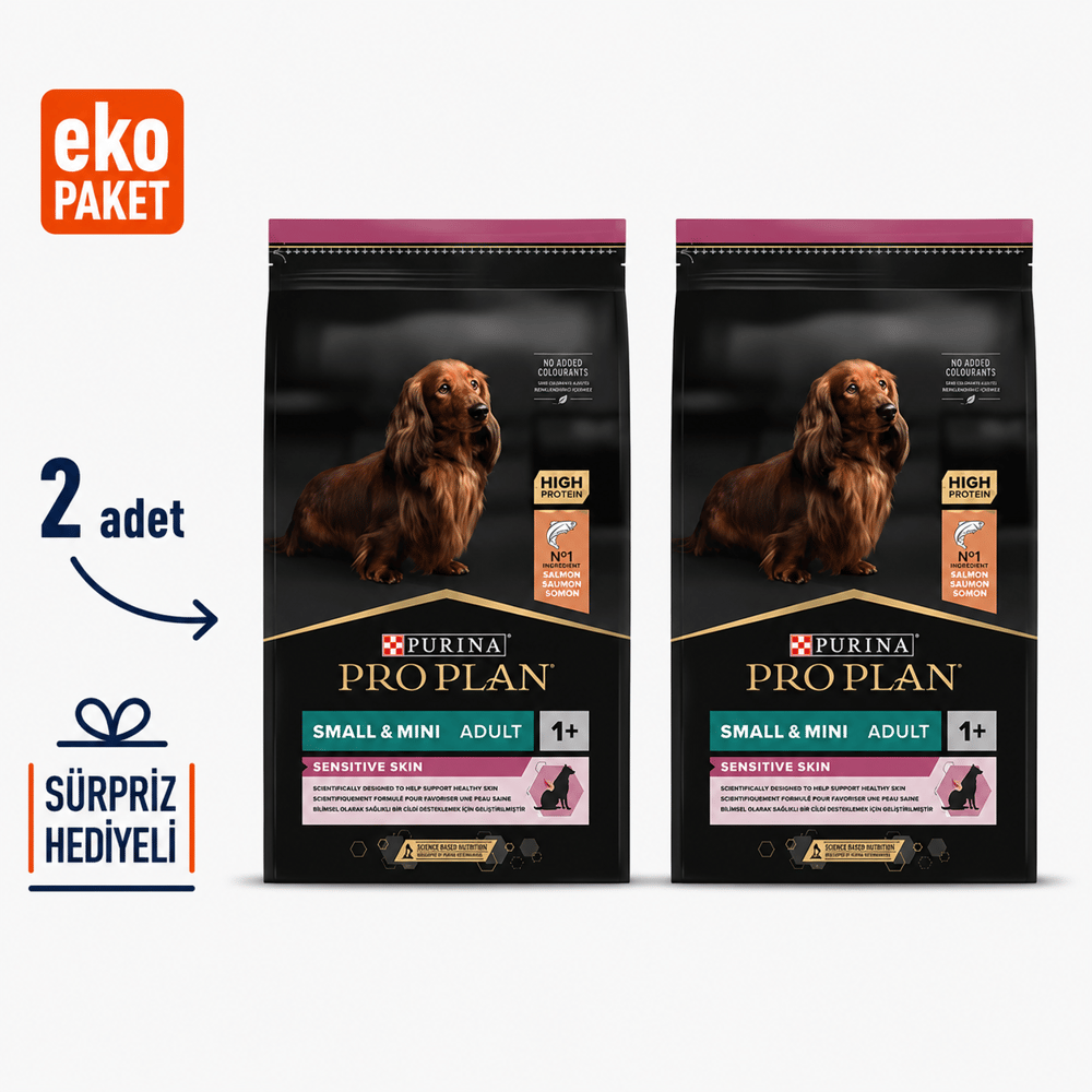 Pro Plan Sensitive Skin Somonlu Küçük Irk Yetişkin Köpek Maması 7kg X 2'li Eko Paket