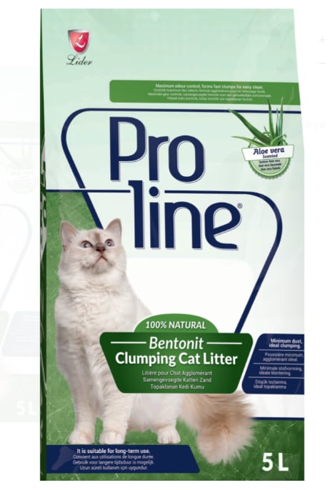 Proline Aloe Vera Topaklanan Doğal Kedi Kumu 5 Lt