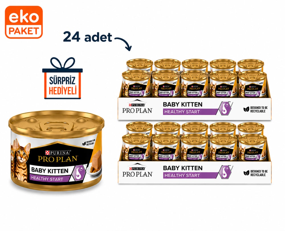 ProPlan Baby Kitten Tavuklu Yavru Kedi Konservesi 85 gr X 24' lü Eko Paket