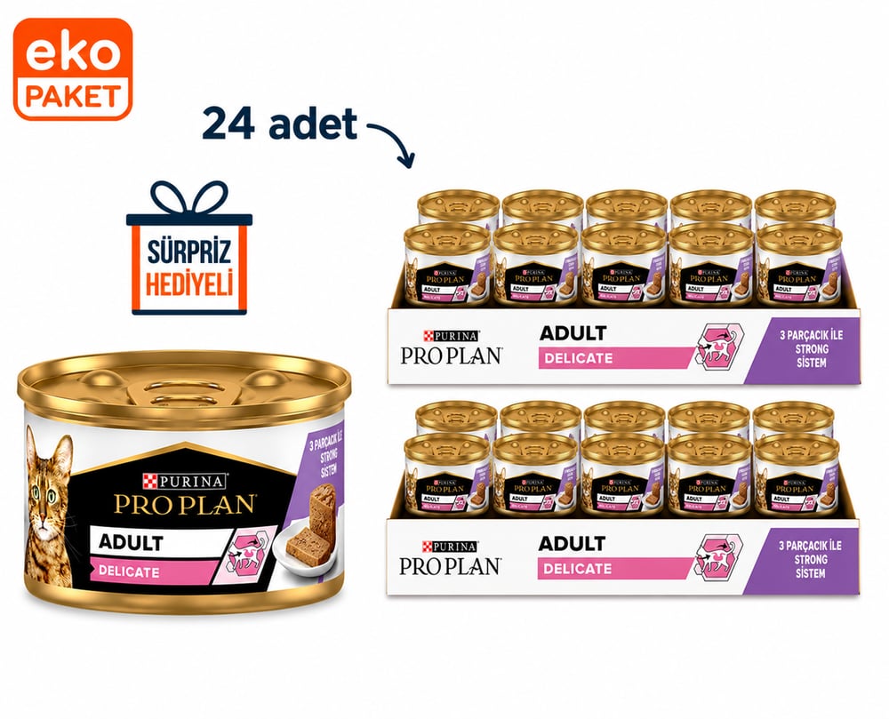 ProPlan Delicate Hindili Kedi Konservesi 85 gr X 24'lü Eko Paket