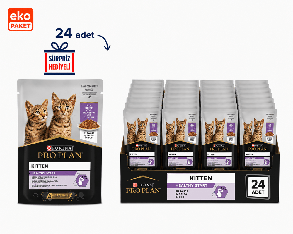 ProPlan Kitten Hindi Etli Pouch Yavru Kedi Konservesi 85 Gr X 24 'lü Eko PAket 