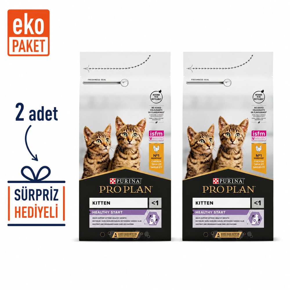 Proplan Kitten Tavuklu Yavru Kedi Maması 1.5 Kg X 2'li Eko Paket 