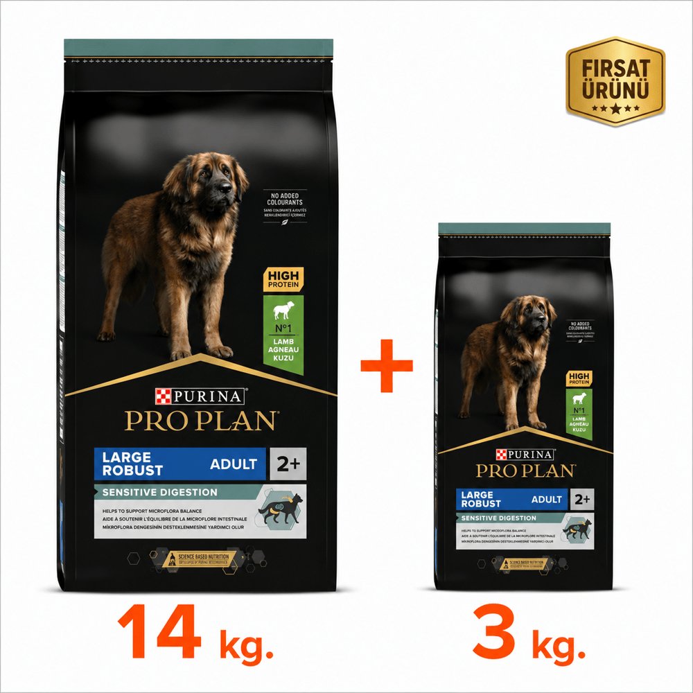 Proplan Large Robust Kuzu Etli Büyük Irk Köpek Maması 14 Kg + 3 Kg Fırsat Ürünü
