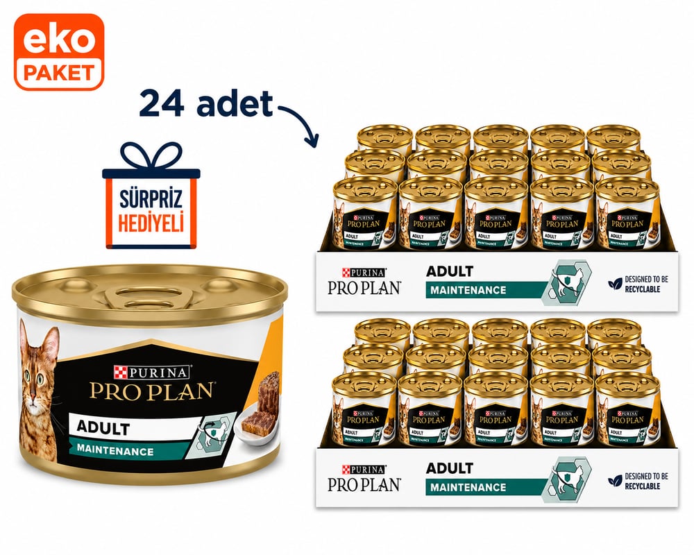 ProPlan Maintinance Tavuklu Kedi Konservesi 85 gr X 24'lü Eko PAket