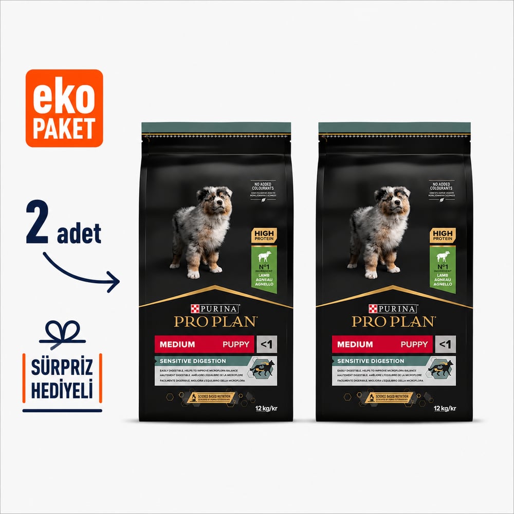 Proplan Opti Digest Kuzulu Yavru Köpek Maması 12 Kg X 2'li Eko Paket
