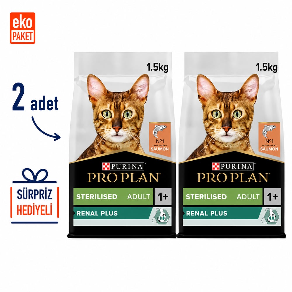 Proplan Sterilised Somonlu Yetişkin Kuru Kedi Maması 1.5 Kg X 2'li Eko Paket