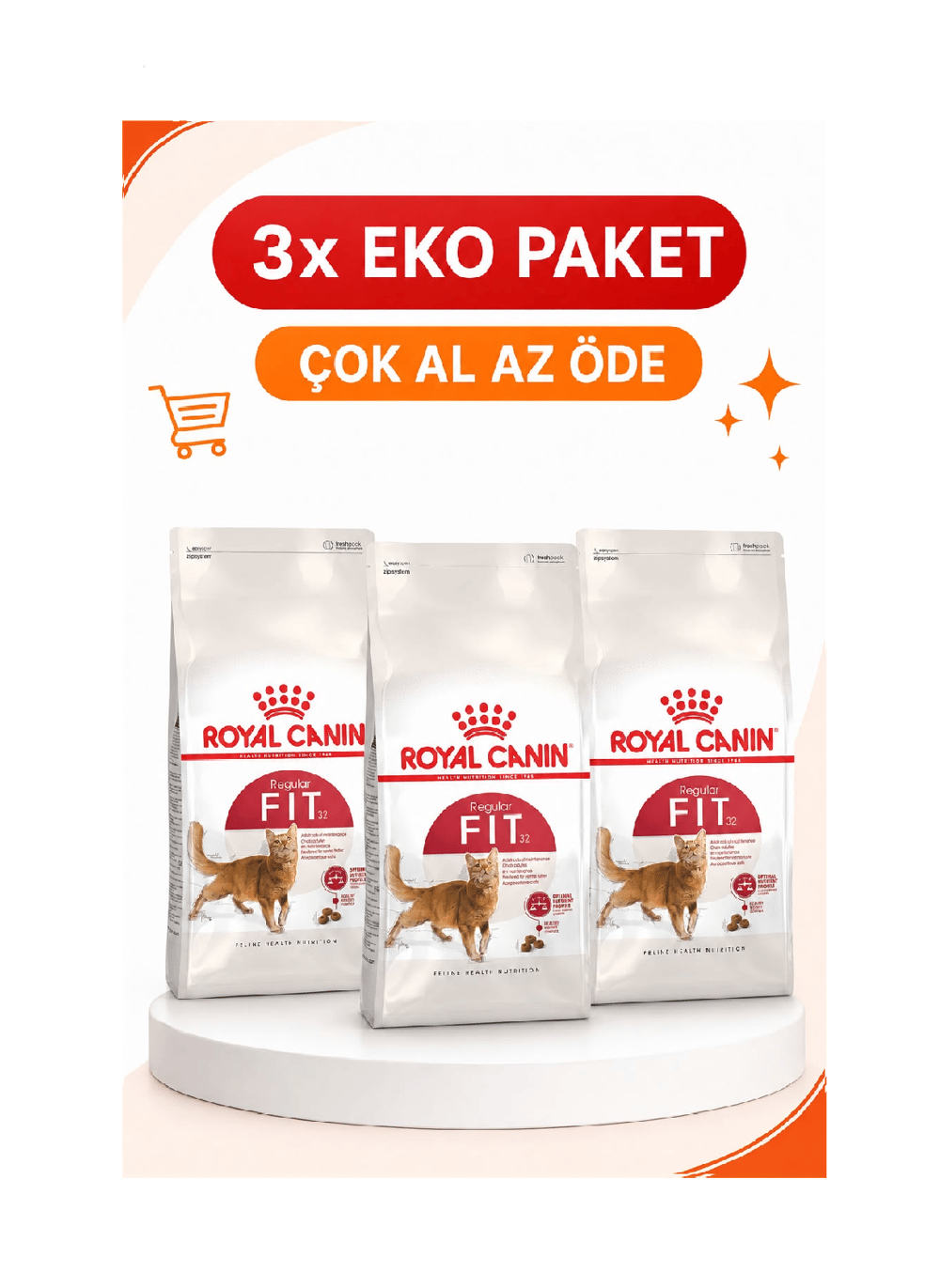 Royal Canin Fit 32 Kuru Kedi Maması 4 Kg X 3'lü Eko Paket 