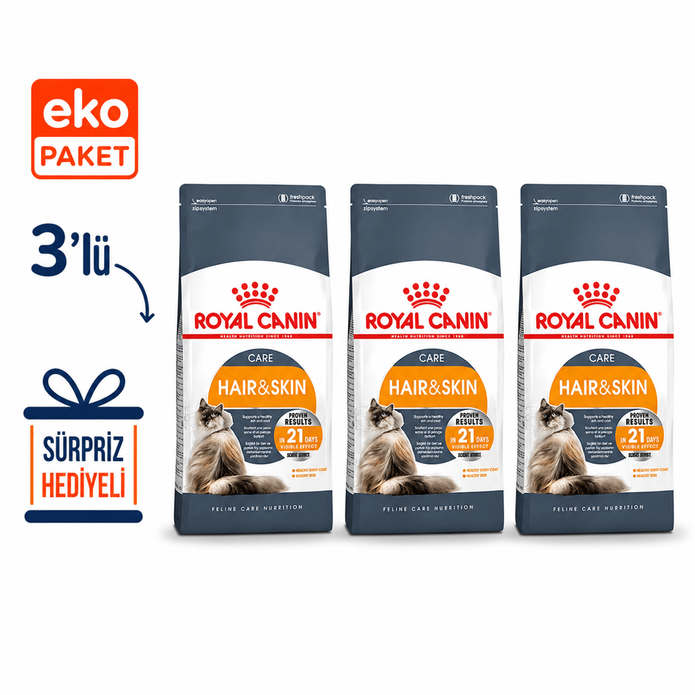 Royal Canin Hair Skin Hassas Tüylü Kedi Maması 2 Kg X 3'lü Eko Paket