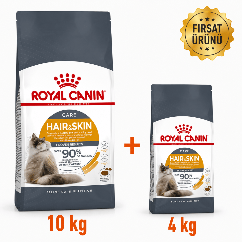 Royal Canin Hair Skin Hassas Tüylü Kedi Maması 10 Kg + 4 Kg Fırsat Ürünü