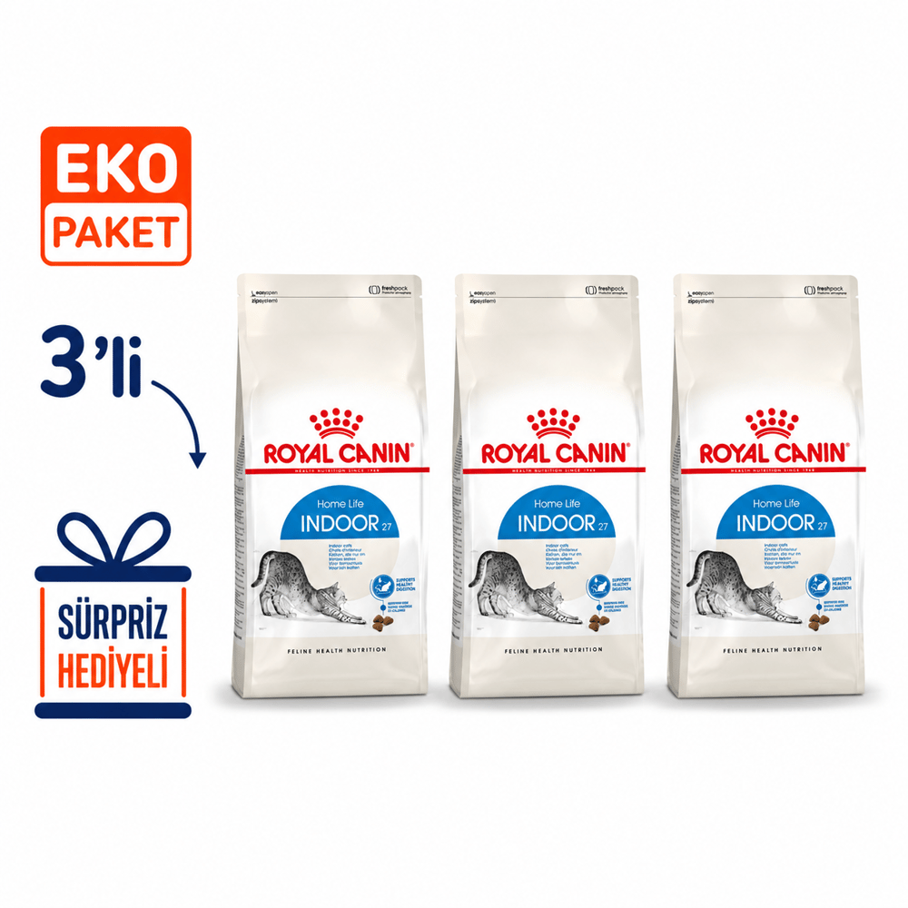 Royal Canin İndoor 27 Kuru Kedi Maması 2 Kg X 3'lü Eko Paket