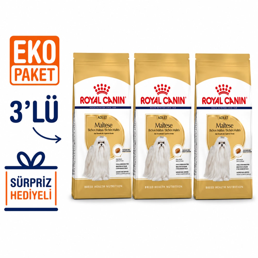 Royal Canin Maltese Bichon Maltais Yetişkin Köpek Maması 1.5 Kg X 3'lü Eko Paket 