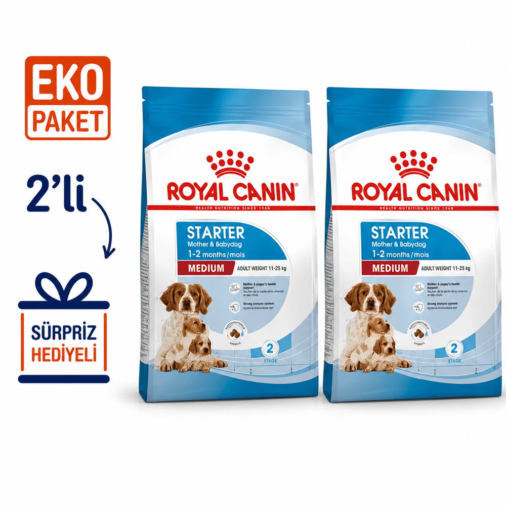 Royal Canin Medium Starter Yavru Kuru Köpek Maması 4 Kg X 2'li Eko Paket 