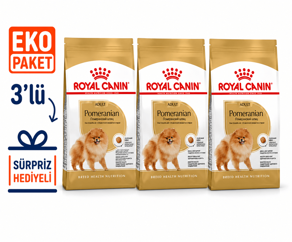 Royal Canin Pomeranian Adult Yetişkin Köpek Maması 3 Kg X 3'lü Eko Paket