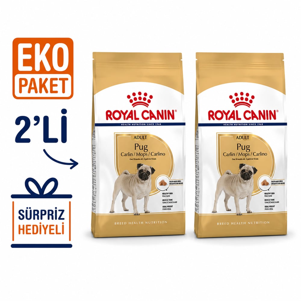 Royal Canin Pug 25 Pug Yetişkin Köpek Maması 1,5 Kg X 2'li Eko Paket 