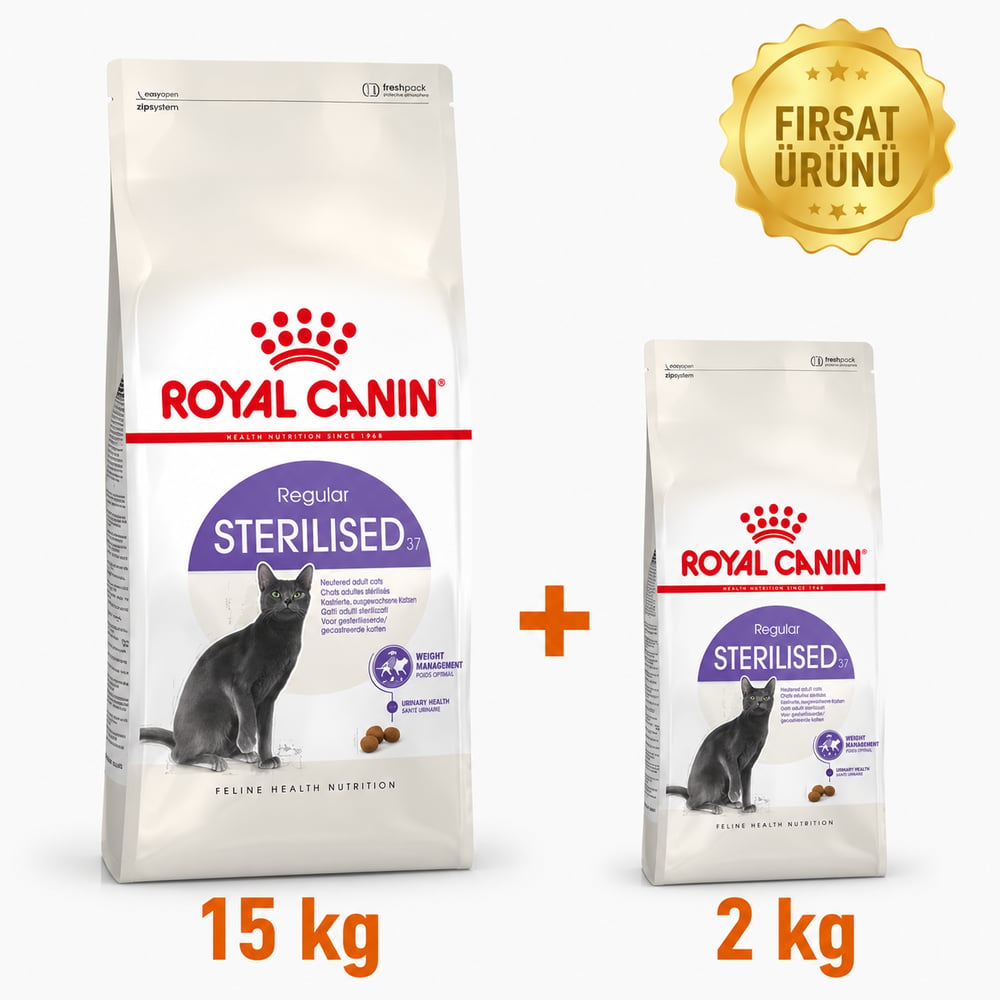Royal Canin Sterilised 37 Kısırlaştırılmış Kuru Kedi Maması 15 Kg + 2 Kg Fırsat Ürünü
