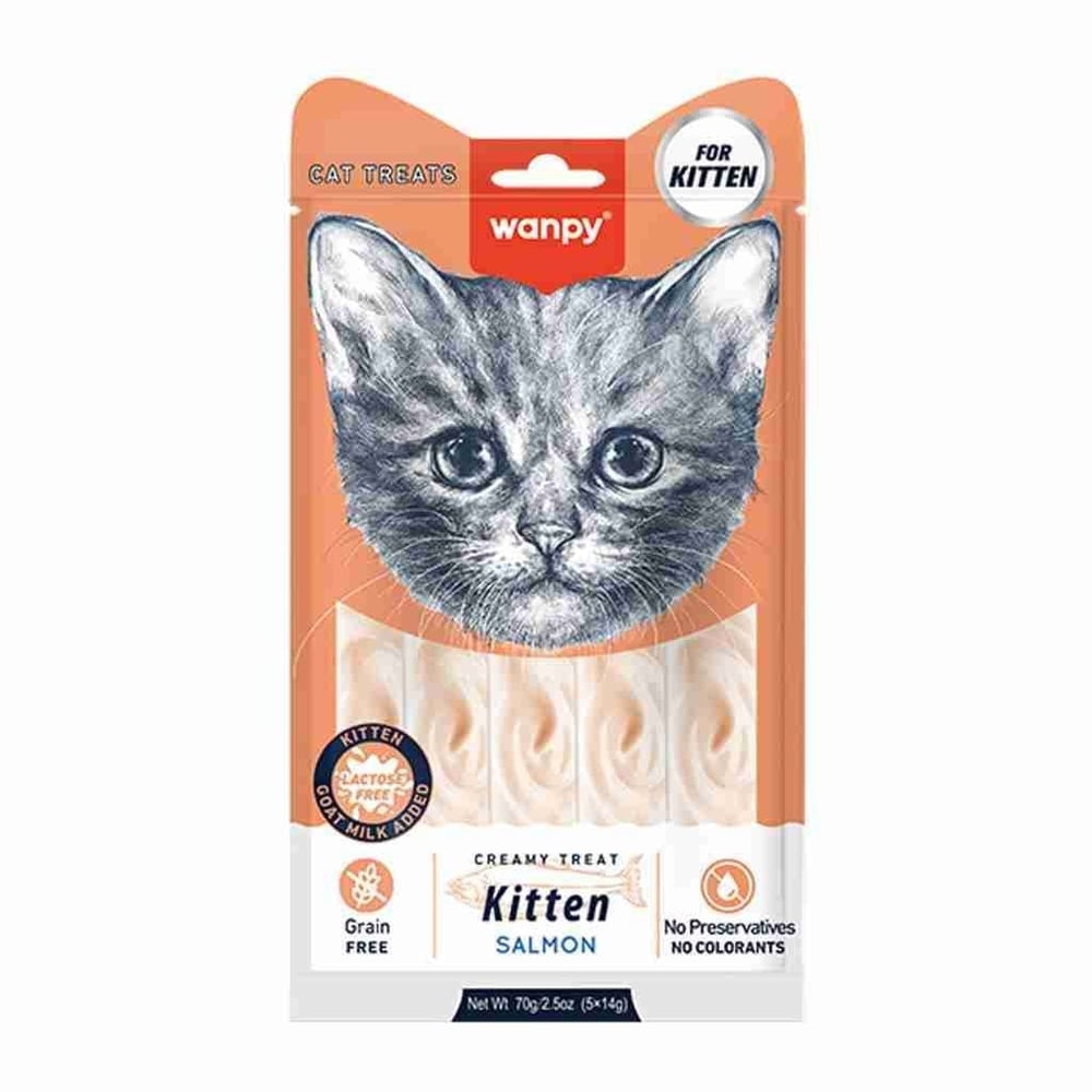 Wanpy Somonlu Yavru Kedi Krema Ödülü 5×14 Gr