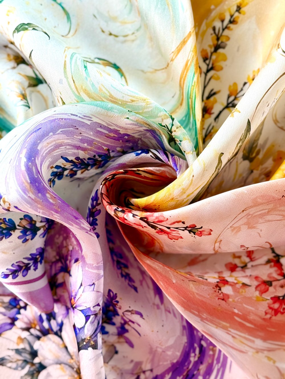 COLORFUL FLOWERS %100 İPEK FULAR