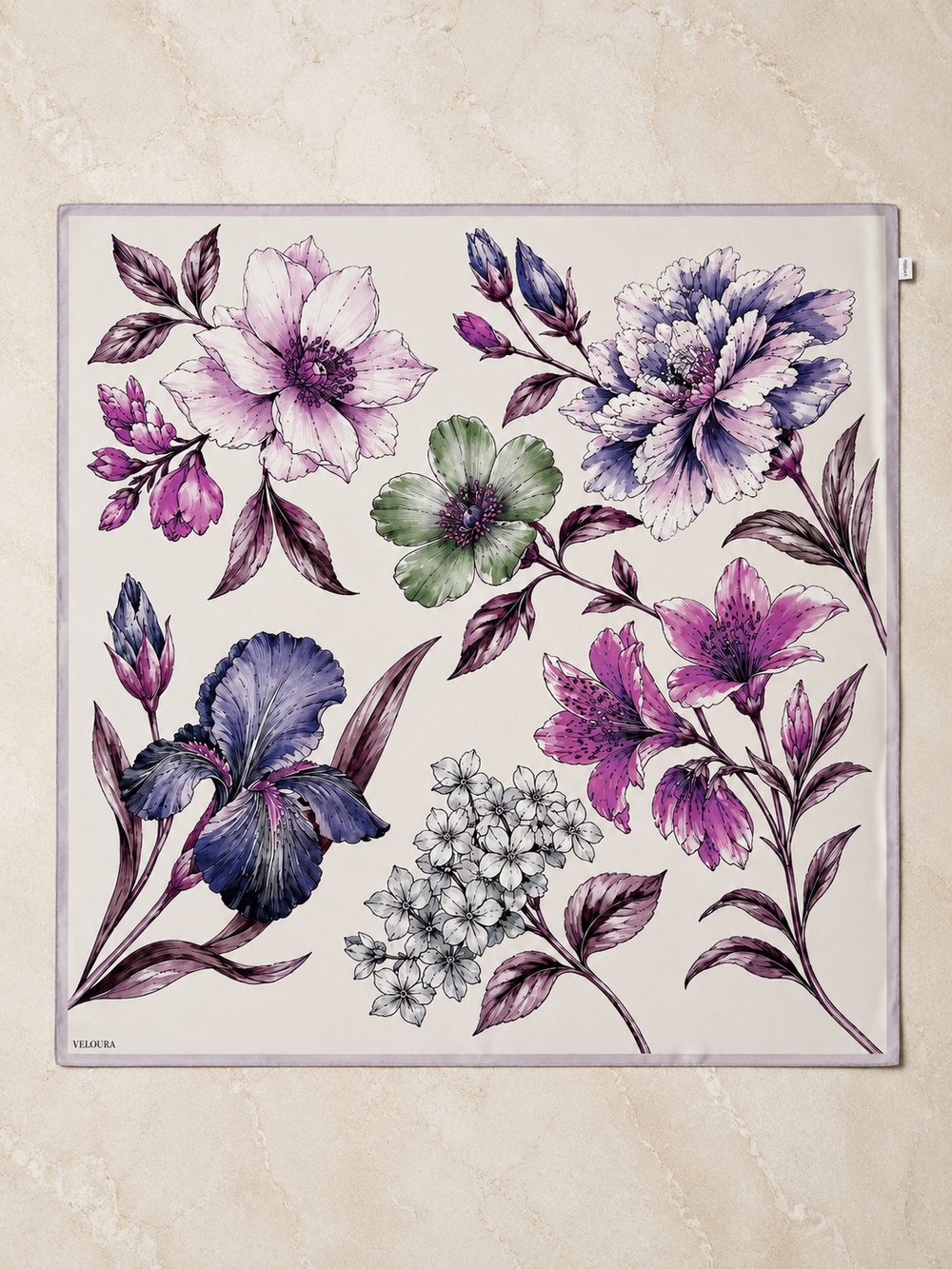 FIORENZA LİLA %100 TWILL İPEK EŞARP