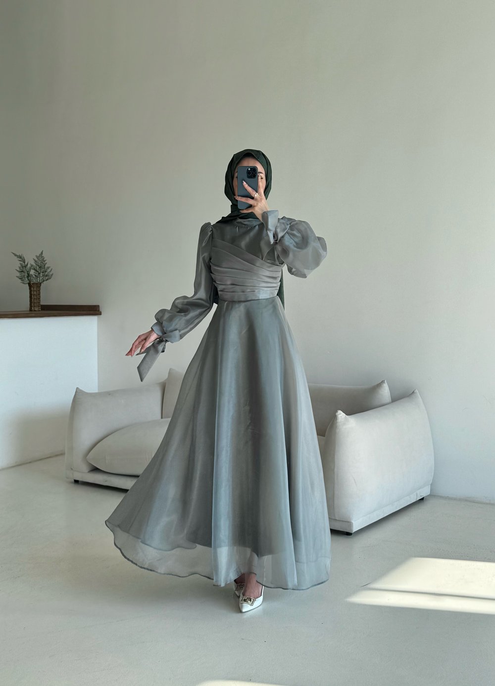 Prenses Abiye Mint Yeşili