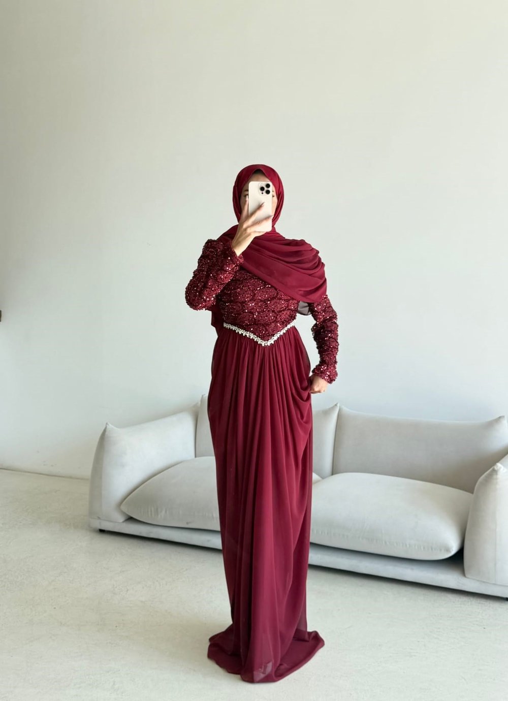 Şaheste Abiye Bordo