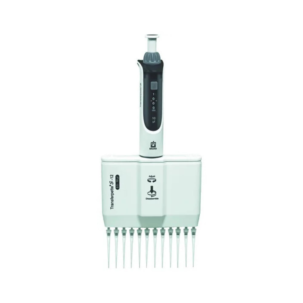 BRAND 0,5-10µl Ayarlanabilir 12 Kanallı Otomatik Pipet Transferpette® S