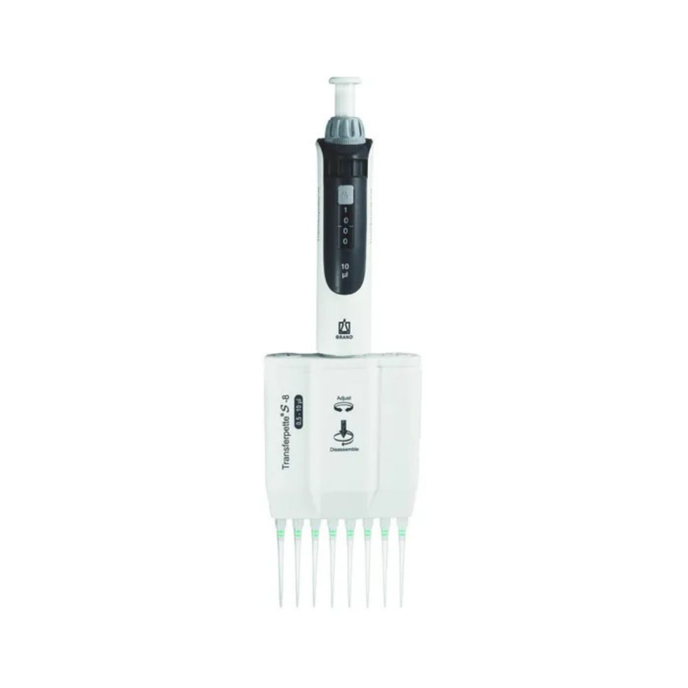BRAND 0,5-10µl Ayarlanabilir 8 Kanallı Otomatik Pipet Transferpette® S