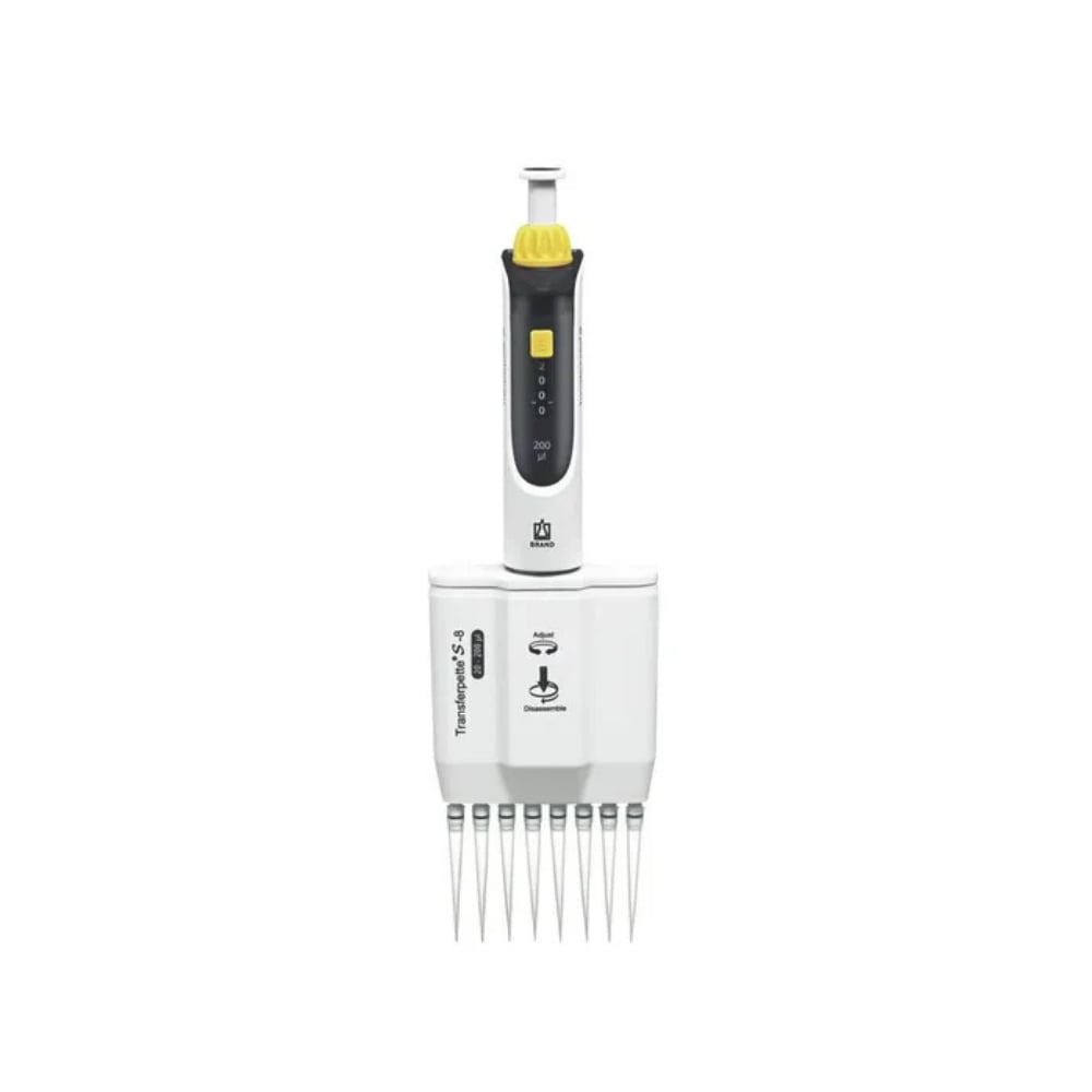 BRAND 20-200µl Ayarlanabilir 8 Kanallı Otomatik Pipet Transferpette® S